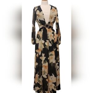 Alexa B Nites Floral Sheer Cut Out Cocktail Wedding Guest Garden Dress